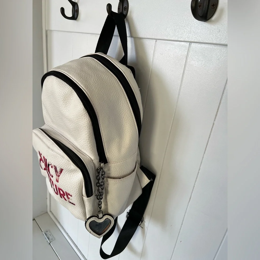 Juicy Couture white Backpack with Red Lettering